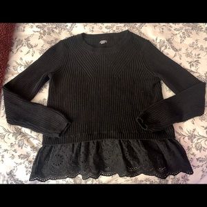 AERIE Sweater w/ lace underlay